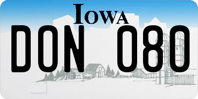 IA license plate DON080
