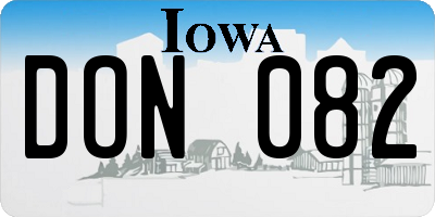 IA license plate DON082
