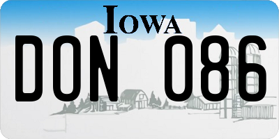 IA license plate DON086