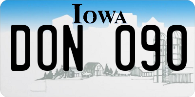 IA license plate DON090