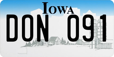 IA license plate DON091