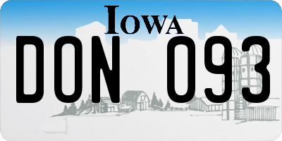 IA license plate DON093
