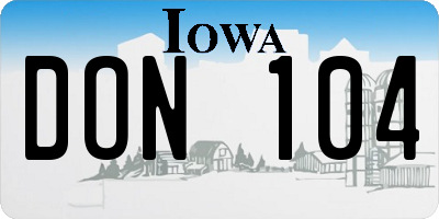 IA license plate DON104