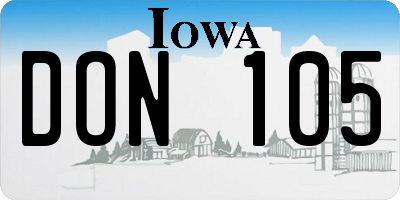 IA license plate DON105