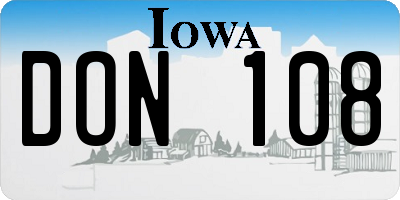 IA license plate DON108