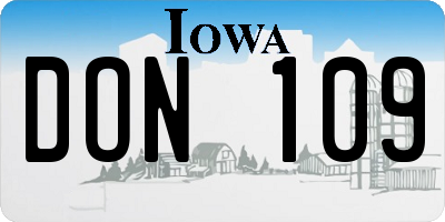 IA license plate DON109