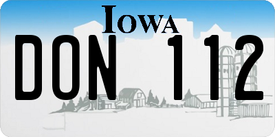 IA license plate DON112