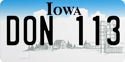 IA license plate DON113