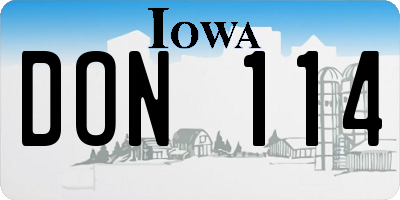 IA license plate DON114