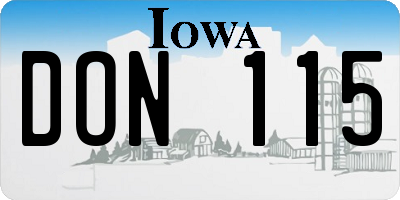 IA license plate DON115