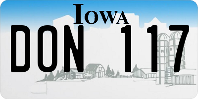 IA license plate DON117
