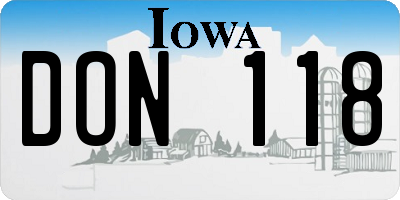 IA license plate DON118