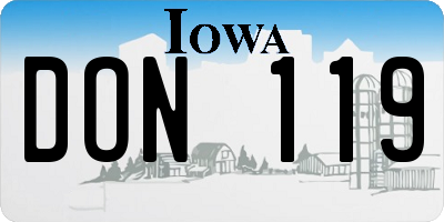 IA license plate DON119