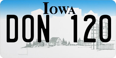 IA license plate DON120
