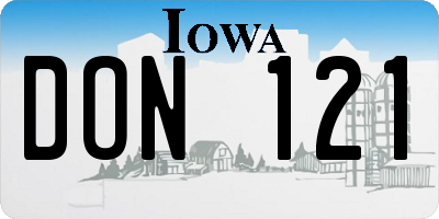 IA license plate DON121