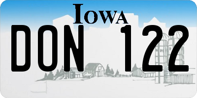 IA license plate DON122
