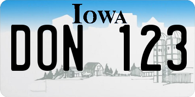 IA license plate DON123