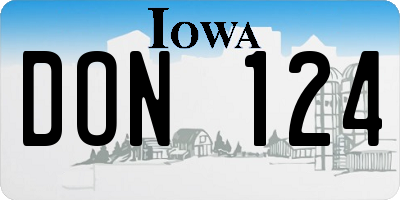 IA license plate DON124