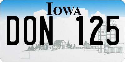 IA license plate DON125