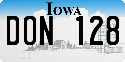 IA license plate DON128