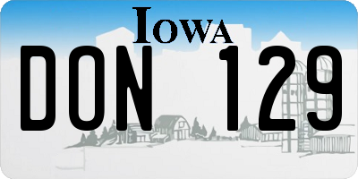 IA license plate DON129