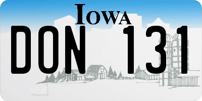 IA license plate DON131