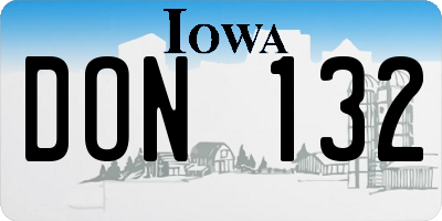 IA license plate DON132