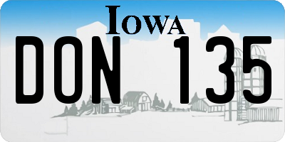 IA license plate DON135