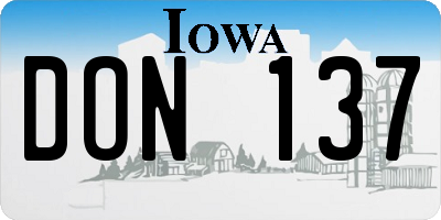 IA license plate DON137