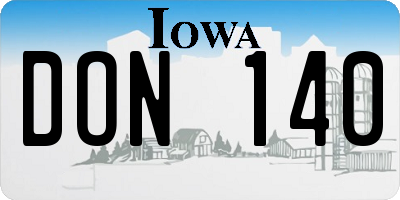IA license plate DON140