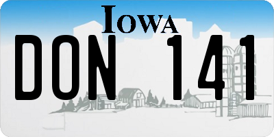 IA license plate DON141