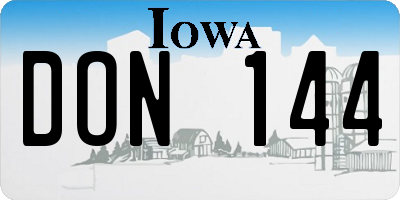 IA license plate DON144