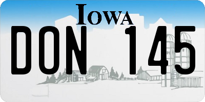 IA license plate DON145