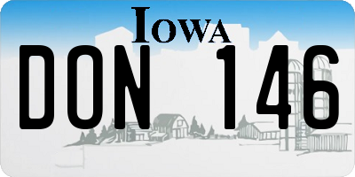 IA license plate DON146