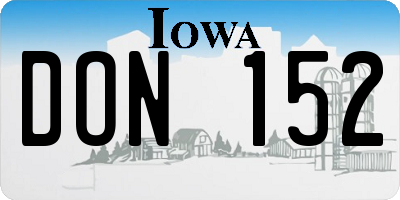 IA license plate DON152