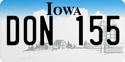 IA license plate DON155