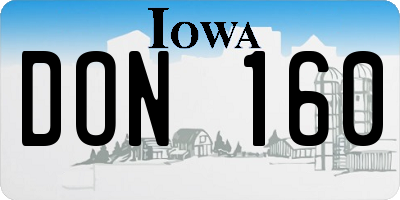 IA license plate DON160