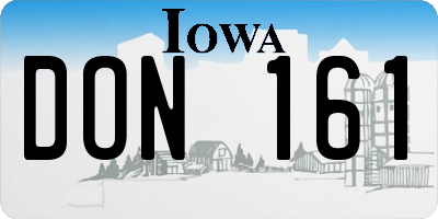 IA license plate DON161