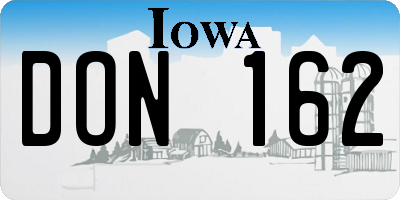 IA license plate DON162