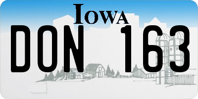 IA license plate DON163