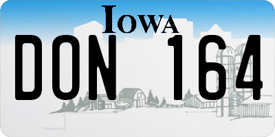 IA license plate DON164