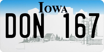 IA license plate DON167