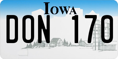 IA license plate DON170