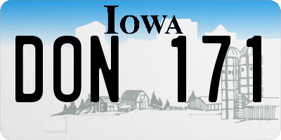 IA license plate DON171