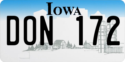 IA license plate DON172