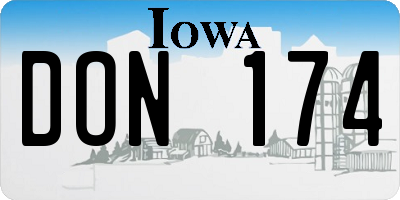 IA license plate DON174