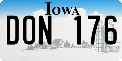 IA license plate DON176