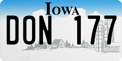 IA license plate DON177