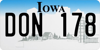 IA license plate DON178