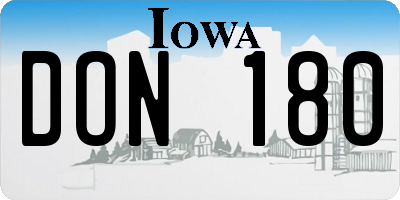 IA license plate DON180